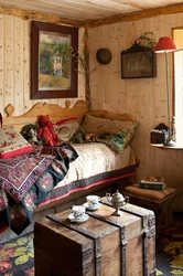 Rustik yataq otağı interyeri