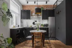 Interior Of A Small Kitchen In Loft Style