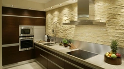 Wallpaper For The Kitchen With Decorative Stone Photo