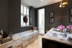 Bathroom design in gray brown tones