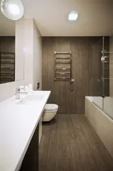 Сұр қоңыр тондардағы ванна бөлмесінің дизайны