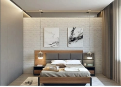 Loft bedroom design in light colors