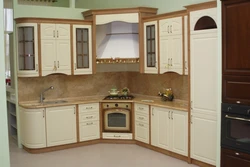 Kitchen with corner oven photo