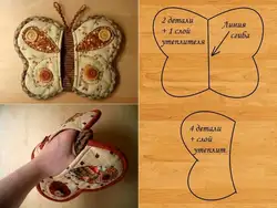 How to sew oven mitts for the kitchen, patterns with photos