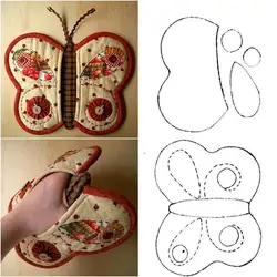 How to sew oven mitts for the kitchen, patterns with photos
