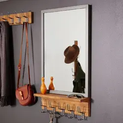Зеркало в прихожую настенное с полочкой фото