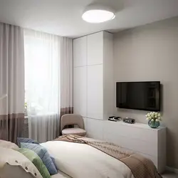 Bedroom interior 14 sq m in modern style