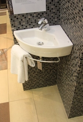 Bathroom design with corner sink