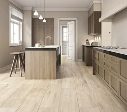 Interior wood tiles for the kitchen photo