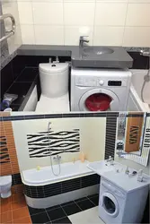 Lavabo va kir yuvish mashinasi fotosurati bilan hammom