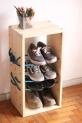 DIY Wooden Shoe Stand In The Hallway Photo