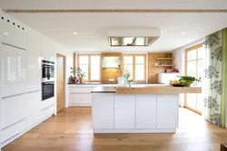 Kitchen design corner modern wood effect