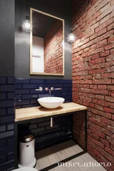 Brick In The Interior In The Bathroom