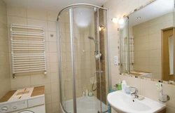 Bath Design With Shower And Washing Machine Photo
