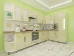 Kitchen Interior With Pistachio-Colored Furniture