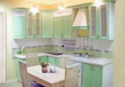 Kitchen Interior With Pistachio-Colored Furniture