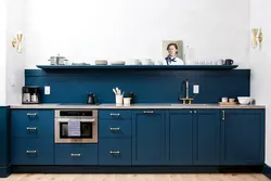 Серо синяя кухня фото
