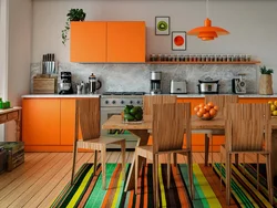 Kitchen Design Orange And Light Green