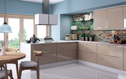 Kitchen cocoa colors in the interior photo
