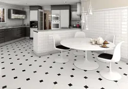 Floor Design In The Living Room Kitchen Made Of Porcelain Stoneware Photo