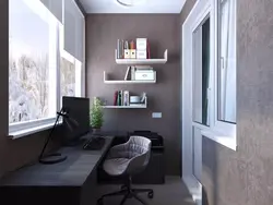 Дизайн кабинета в квартире на балконе