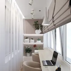 Дызайн кабінета ў кватэры на балконе