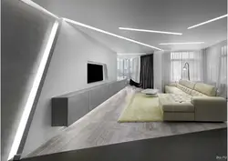 Дизайн световых линий в гостиной