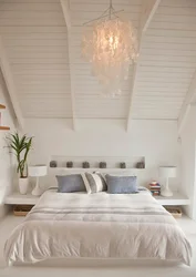 Bedroom Design With Lining On The Ceiling