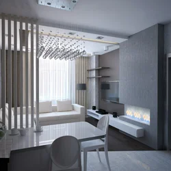 Kitchen design for a one-room apartment of 40 m2 in a new building