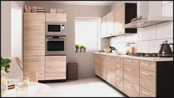 Kitchen Combination Of White And Wood Photo