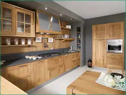 Kitchen combination of white and wood photo