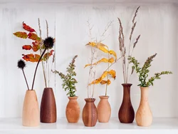 Dried flowers in the living room interior