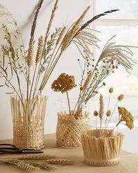 Dried flowers in the living room interior