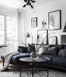 Black Lamps In The Living Room Interior