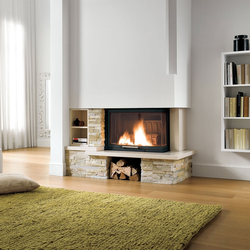 Corner Electric Fireplace In The Living Room Interior
