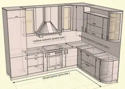 Дызайн кухні памеры шаф