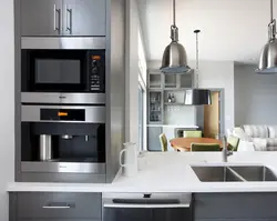 Kitchen With Built-In Microwave Photo