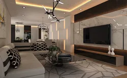 Дизайн интерьера 3d гостиной