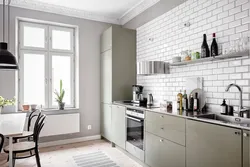 Kitchens without wall cabinets in the interior with a pencil case photo