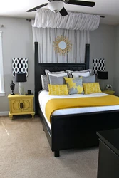 Color combination in the bedroom interior black