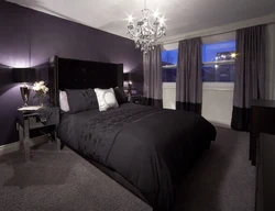 Color combination in the bedroom interior black