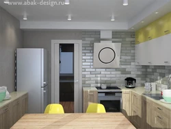 Kitchen design in one-room apartment p 44