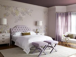 Combined light wallpaper for the bedroom, modern photos of interiors