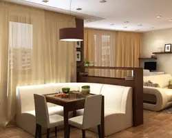 Living room interior with table and sofa photo