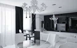 Black And White Kitchen Living Room Interior Design