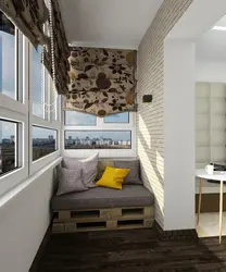 Interior Of A Balcony With A Sofa In An Apartment