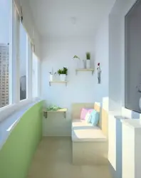 Interior of a balcony with a sofa in an apartment