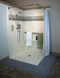 Bathroom design shower with curtain