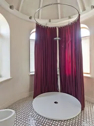Bathroom design shower with curtain