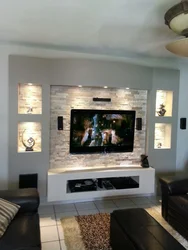 Идеи для стены с телевизором в гостиной фото